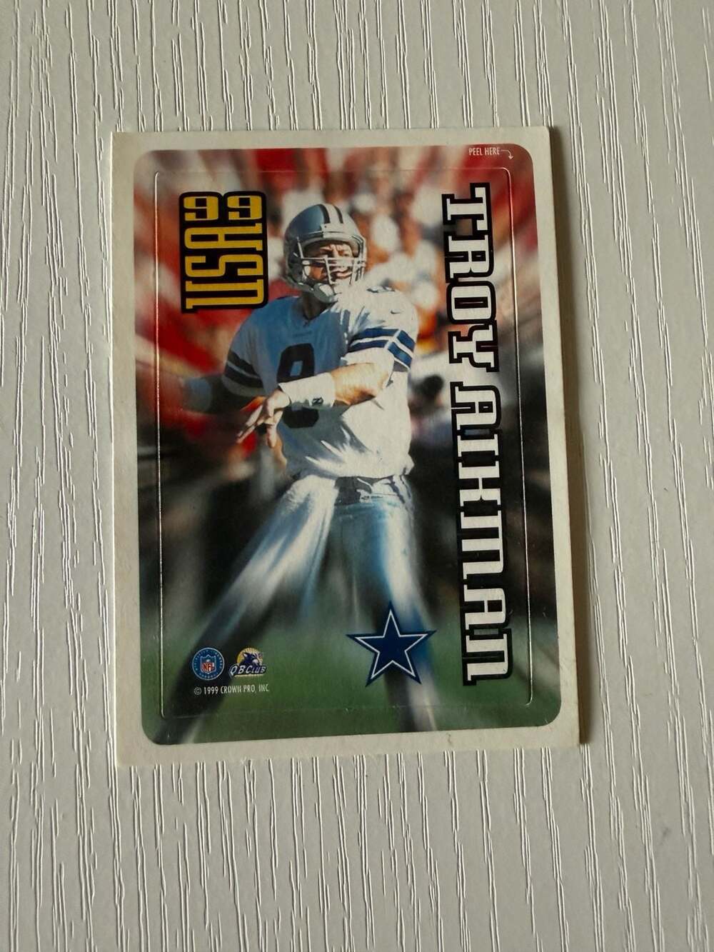1999 Crown Pro Troy Aikman Dallas Cowboys Pro Stamp Promo Card